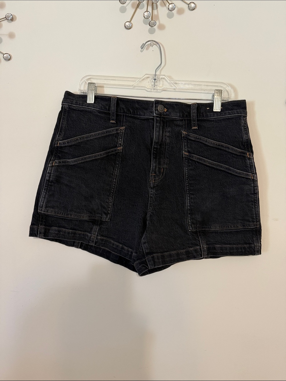 Madewell Black High-Rise Utility Jean Shorts